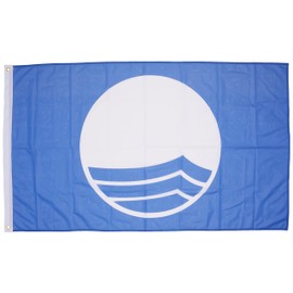 AZ FLAG - Blue Flag Beach Flag - 150 x 90 cm - Outdoor Use - Gazebo Blue Flag Made of Knitted Polyester with Plastic Rings - 170 g