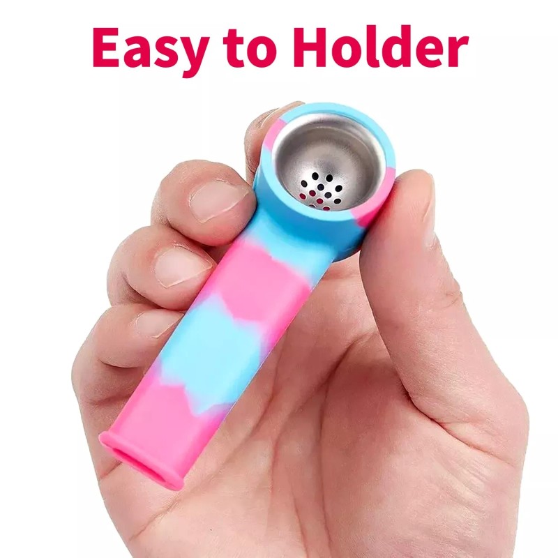 Unbranded 5PCS 3.4'' Mini Silicone Smoking Hand Pipe with Metal