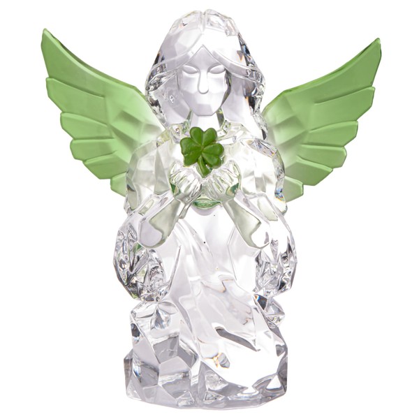 Ganz Regal Clear Lucky Angel with Green Wings Holding St.