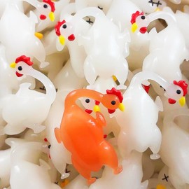 Uv Color-Changing Chicken Pendant: 10PCS Color-Changing Roast Chicken Summer Funny Car Pendant Interior Decoration Rearview Mirror Hanging Decoration Car Accessories for Men