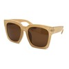 Womens Boyfriend Style Oversize Horned Rim Thick Plastic Sunglasses (beige