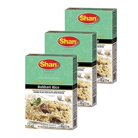 Shan Bukhari Rice Arabic Seasoning Mix 2.11 oz (60g) - Spice Powder for Arabic Pilaf with Nuts & Raisins - Suitable for Vegetarians - Airtight Bag in a Box (Pack of 3)