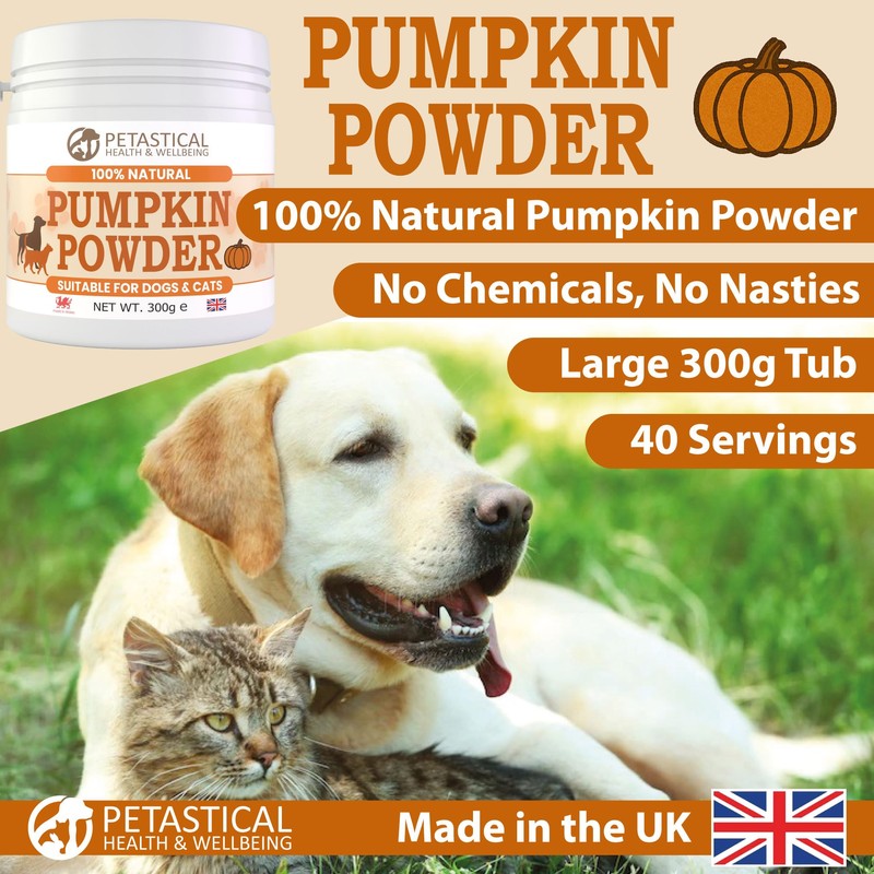 Petastical Pumpkin Powder for Dogs & Cats, 100% Natural Fibre