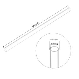 MECCANIXITY Acrylic Pipe Clear Rigid Round Tube 10mm(3/8 inch) ID 14mm OD 6" for Lamps and Lanterns, Water Cooling System