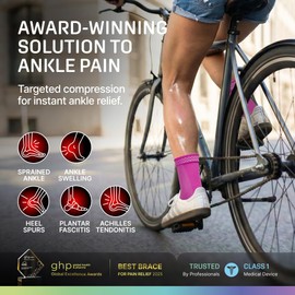 MODVEL Ankle Brace Compression Sleeve – Support for Injury Recovery, Plantar Fasciitis, Joint Pain, Tendonitis & Sports Use – Men & Women