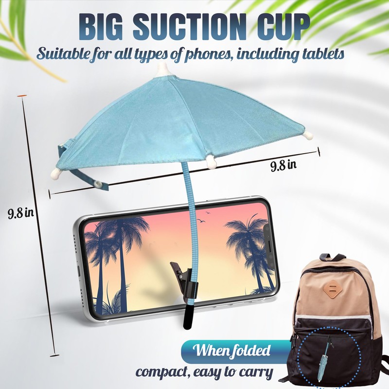 ROCKFEELTEE Phone Umbrella – Umbrella for Phone, Clip-On Sun Shade