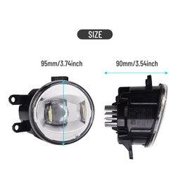 New Generation Led Fog Lamps Upgrade for Lexus LX570 IS250 IS300 IS350 NX200T HS250H IS F GS200T GS300 GS350 GS450H RX450h RX350 ES350 With Chrome Bezels 2010 2011 2012 2013 2014 2015 2016 2017 2018