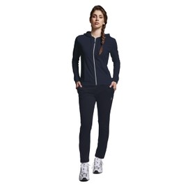 ATHL DPT. Damen modischer Jogginganzug/Sportanzug/Set aus Sweatjacke mit Kapuze und Jogginghose mit Bündchen, Dunkelblau leicht, Gr. XXL
