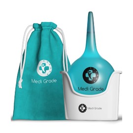 Ear Syringe Kit for Removing Ear Wax [200 ml] Ear Syringe Kit With Rubber Ear Bulb, Basin, Towel & Bag By Medi Grade - Ear Cleaning Kit With Easy-Squeeze, Soft & Transparent Earwax Remover Tool