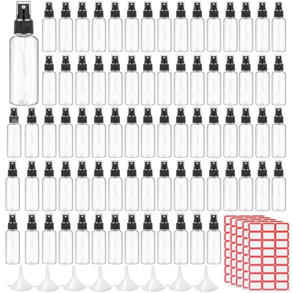 TANEMUDO 120 Pcs 2 oz Plastic Spray Bottles with Black