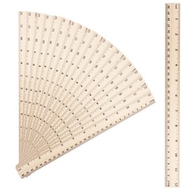 20Pcs 12 Inches Wooden Ruler - 2 Scale Measuring Rulers with Centimeters & Inches for Kids Adults Students Supplies - 30 cm Drafting Tools for Home Office School