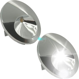 (2-Pack) Upgraded WR55X11132 for GE/Café/Profile Refrigerator Light Bulb - Replaces WR55X26487 WR55X26486 WR55X30603 WR55X30602 AP5646375 PS4704284 - Cover Assembly and Chrome LED