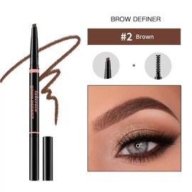 Eyebrow Pencil, Professional Eye Makeup Mechanical Pencil - Retractable Triangle Brow Pencil, Double-sided Brow Brush, Shape, Definition, Fill Eyebrow Makeup