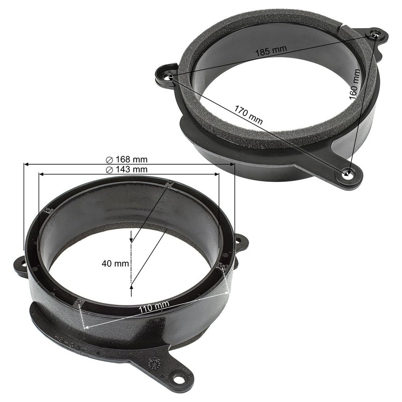 tomzz Audio 2834-005 Speaker Rings Adapter Brackets Compatible with Mercedes