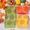Oudain 3 Pcs Thanksgiving Fall 3D Jacquard Hand Towels Set