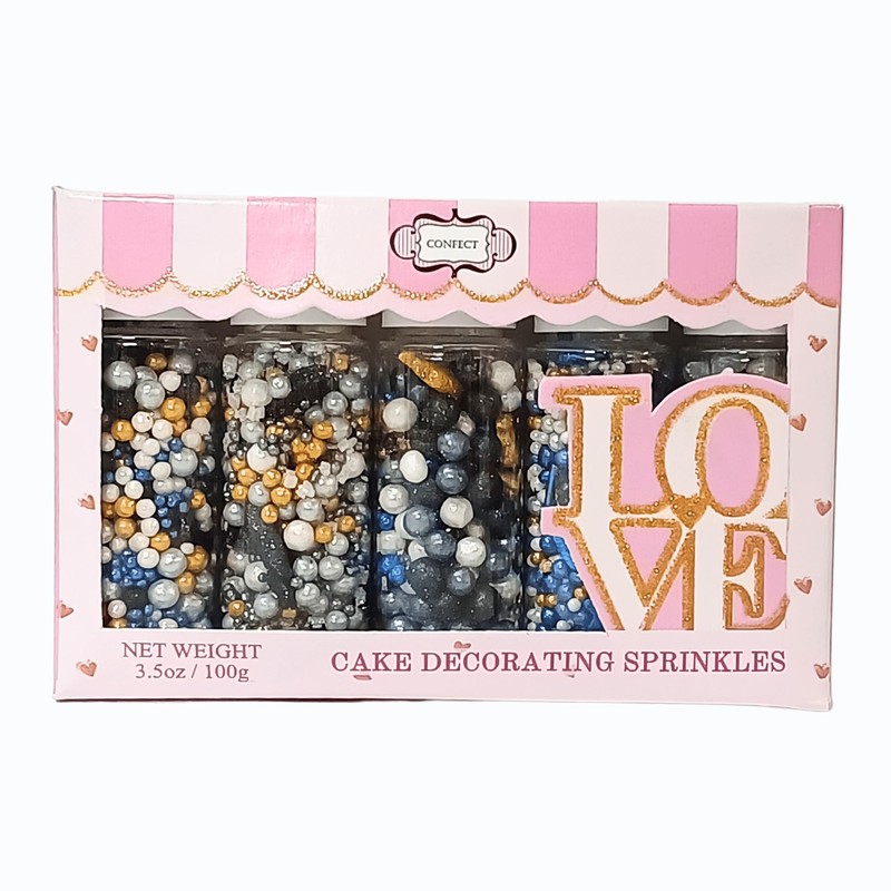 Confect Fathers Day Sprinkles | Black, Blue & White Sprinkles