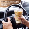 50 Set 20oz Ratio Lines Plastic Cups with Sip Lids