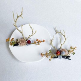 Cubahop LED Christmas Glowing Hairpin Floral Hair Clips Light up Elk Antlers Feathers Berry Pine Cones Headdress Party Decorative for Women Girls (C-colorful)