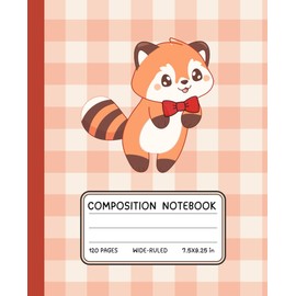 Kawaii Red Panda Composition Notebook – Cute Animal Journal | Wide Ruled for Girls, Teens, Kids | 7.5x9.25 in, 120 Pages: Adorable Fox-Like Red Panda ... Writing, or Gifts for Kids & Animal Lovers
