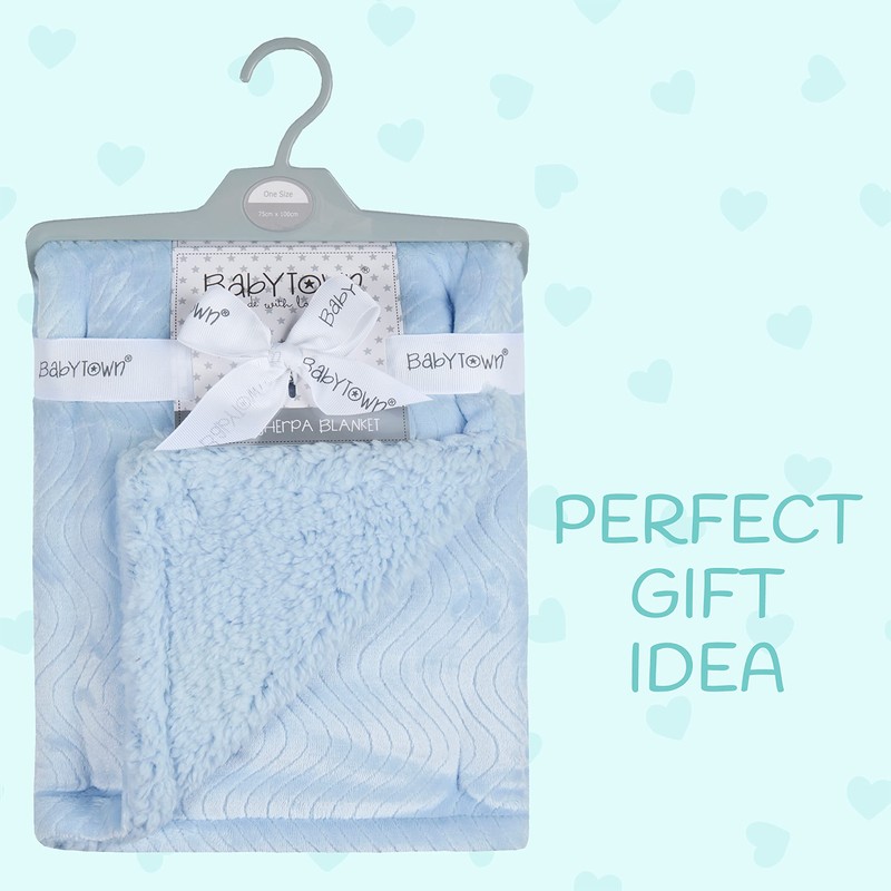 Metzuyan Baby Boy Girl Plain Blanket Soft Plain Sherpa Flannel