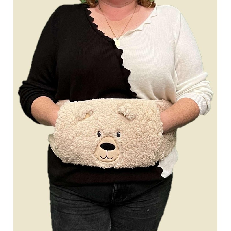 Fleece Waist Wrap Hot Water Bottle & Cover 1lt Brown