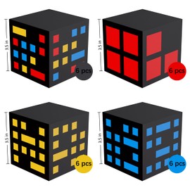 Caisehabu 24 Pcs Skyscraper Paper Boxes Birthday Party Table Centerpieces Decorations Hero Party Favors Box Supplies