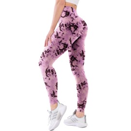 USAUPUP Leggings for Women Buttery Soft High Waisted Tummy Control Womens Yoga Legging Pants Purple Tie Dye