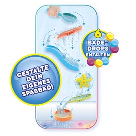 INKEE Bath Set Bath Toy Children's Bath Set with Slides, Rolling Star, Paddling Pool & Shovel, Bath Toy with Suction Cups