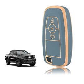 TOOMUME Car Key Cover TPU, Car Key Case Fit for Ford Ranger Raptor Mondeo Mustang Edge Ecosport Custom Kuga Fiesta Focus Transit S-Max, Protective Key Fob Cover Key Fob Case - Smart Key