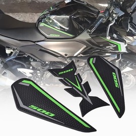 Motorcycle Accessories Non-Slip Side Fuel Tank Pads Protector for NINJA 500 SE NINJA500 Z500 2024 2025 Waterproof Rubber Tank Protector (Light Green)