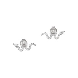 Emporio Armani Women's Stainless Steel or Semi-Precious Stone Push Back Earrings Silver Chalice