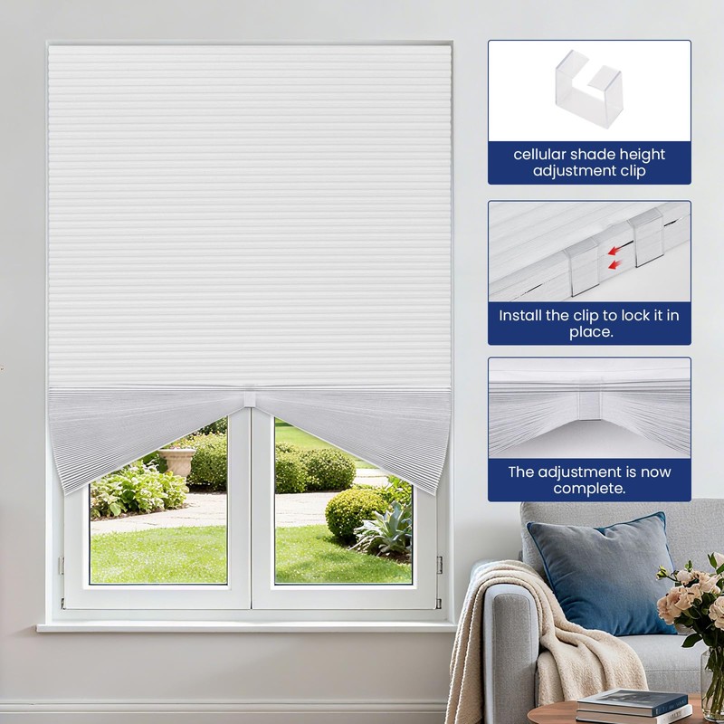 Grandekor No Drill Arch Window Shades Blackout 48" X 24"
