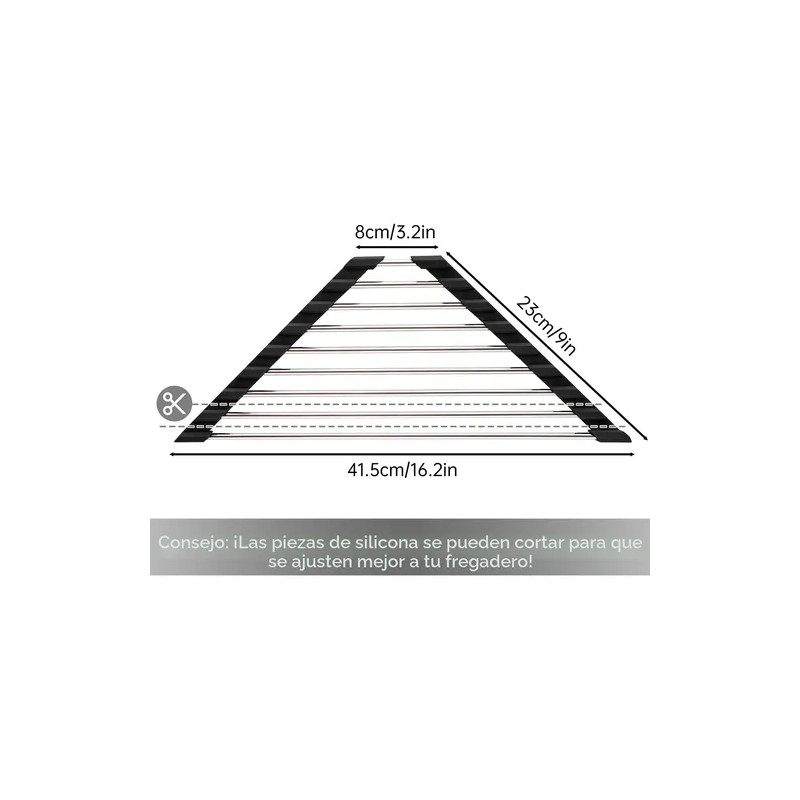 Escurreplatos Triangular Enrollable Plegable Para Fregadero