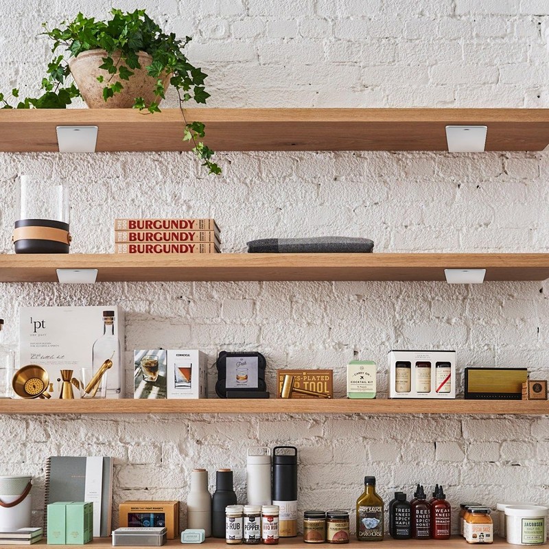 Pack of 4 Shelf Brackets, White, 125 mm Shelf Wall