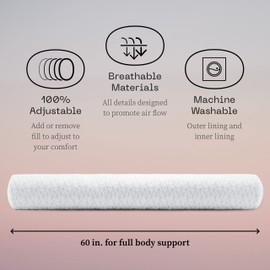Coop Home Goods Coop Home Goods Original Adjustable Maternity Pillow, with Memory Foam and Washable Cover, Body Pillow for Pregnancy, Side Sleeper and Full Body Support During Pregnancy