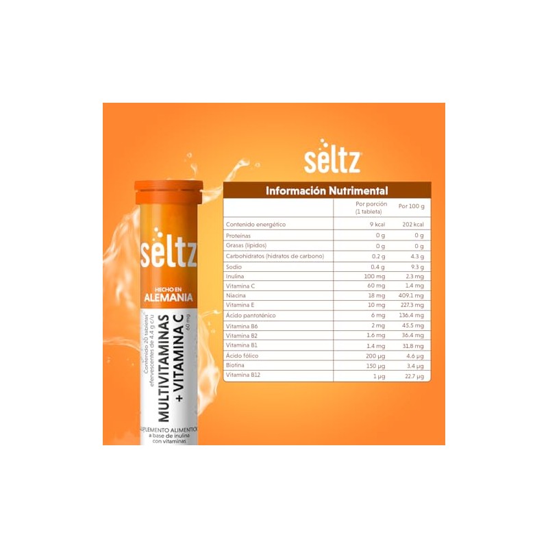 Multivitaminas + Vit. C Seltz Tabletas Efervescentes, 1 unidad, 1