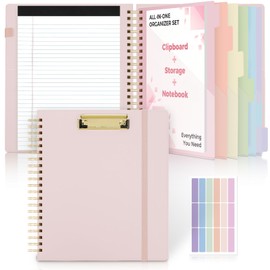 SKYDUE Storage Clipboard Folder with 6 Dividers & Refillable Notepad