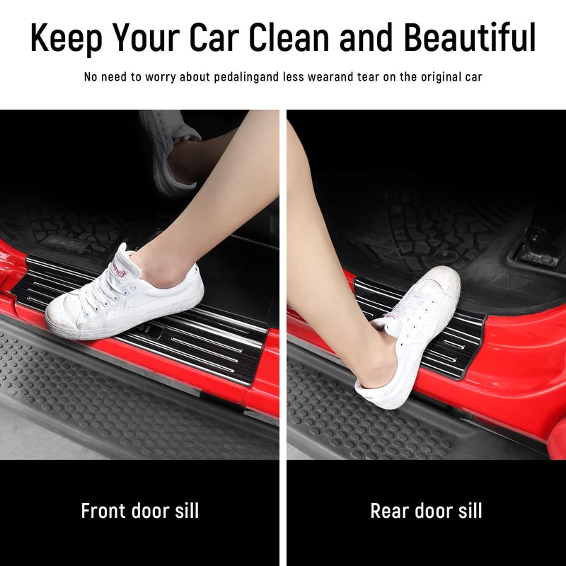 YOJOJOCO Door Sill Guards Compatible with Jeep Wrangler JL JLU