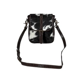 Myra Bag Shoulder Bag for Women - Western Upcycled Hairon Leather Crossbody Bag - Santa Mesa Dark