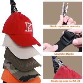 Hat Rack for Baseball Caps Hat Organizer Holder for Over The Door &Wall , 20 Clips Holds Up to 20-40 Caps, Hat Storage for Closet, Baseball Cap Rack for Wall Hanger, for Winter Beanie & Accessories