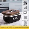 ALELION Black Butter Dish with Lid and Knife for Countertop