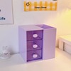 AIMALL 3-Drawer Pen Organizer, Multi-Purpose Purple Storage Box, Plastic Cosmetic