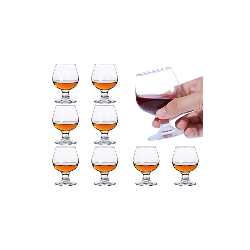 Glsairy Cute Shot Glasses Small Brandy Snifters Set of 8