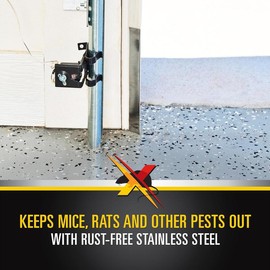 Stainless Steel Garage Door Rodent Shield; 2 Door Kit with 8-inch Door Strips (Pack of 4); Keep Rats and Mice Out; Suitable for Residential and Commercial Use (162942) - Size: 1 Door Kit (Pack of 2)