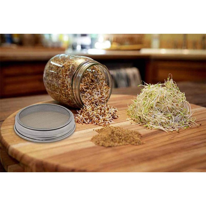 4 Pack Mason Jar Sprouting Lids - Wide Mouth Mason
