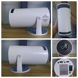 HY300 Pro Mirror Screen Video Projector, WiFi 2.4G/5G, Android 12, Portable Mini,4K Support, Home Theater, Built-in Speakers, Manual Focus