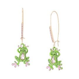 Betsey Johnson Women's Betsey's Backyard Frog Dangle Earrings