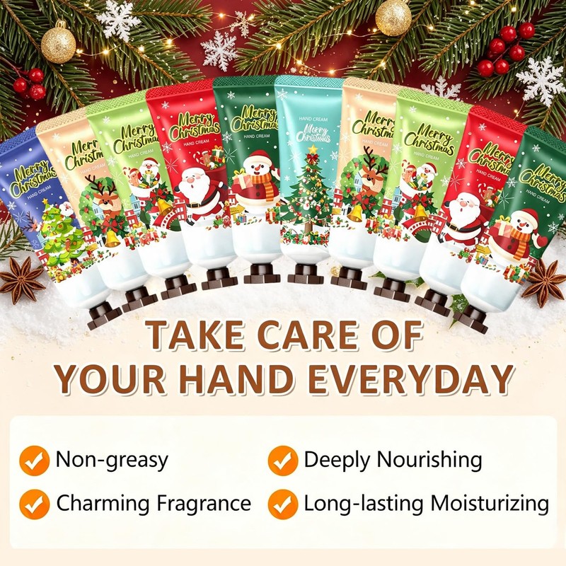 10 Pack Christmas Hand Cream Gift Set, Hand Lotion Travel