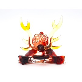 Glass Square May Doll Tango no Sekku Hard Glass Kabuto Red Large
