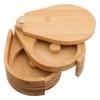 Ciieeo Three-Tier Wooden Spice Container Lid Rotating Sugar and Salt